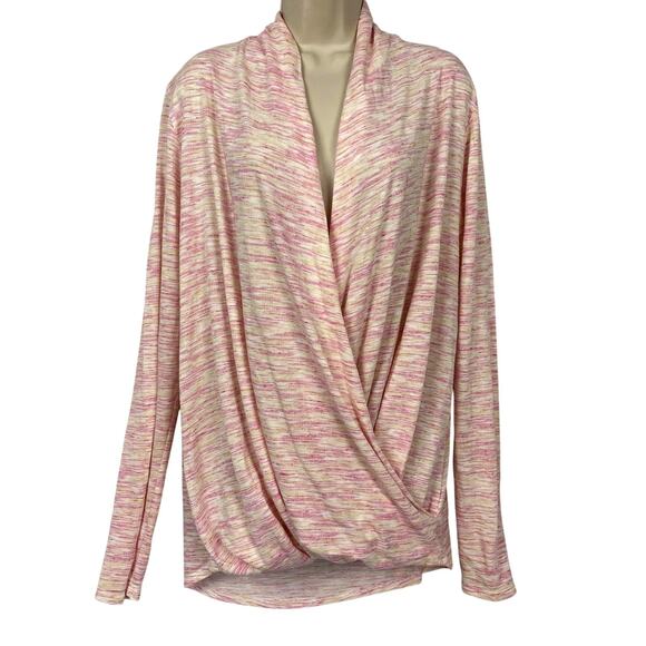 Saturday Sunday Anthropologie Surplice Sweater Women Large Space Dye Pastel Wrap - Picture 1 of 11